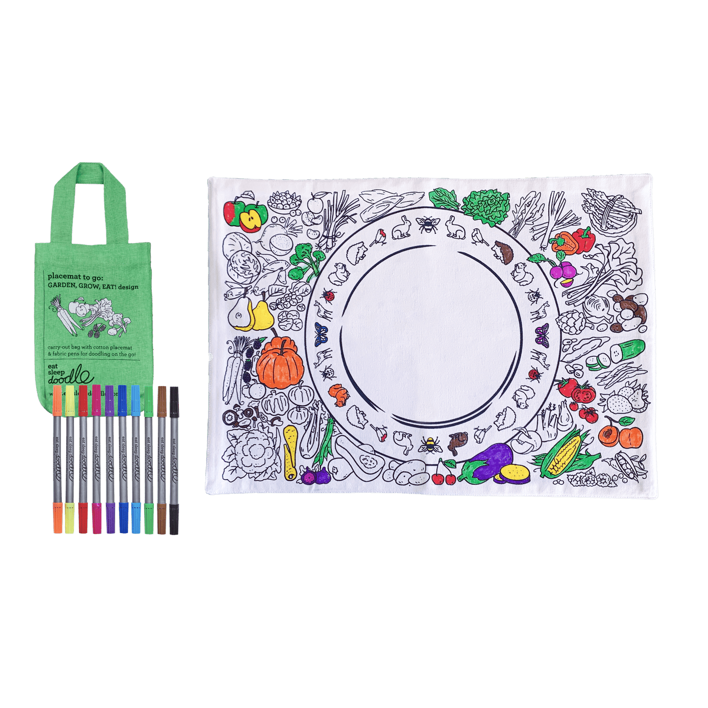 Garden, Grow & Eat Colouring Mat - The Willoughby Book Club