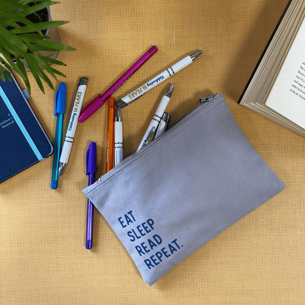 Pencil Case - 'Eat Sleep Read Repeat' Design Print - The Willoughby Book Club