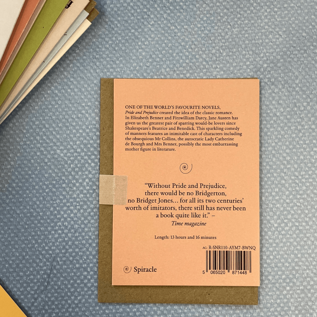 An Audiobook in a Card - Pride and Prejudice by Jane Austen - The Willoughby Book ClubAudiobook