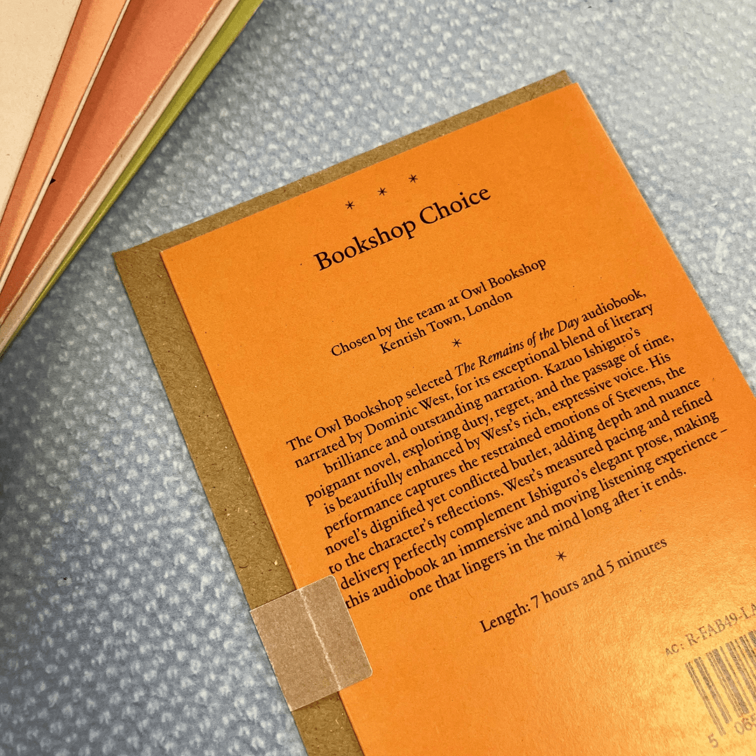 An Audiobook in a Card - The Remains of the Day by Kazuo Ishiguro - The Willoughby Book ClubAudiobook