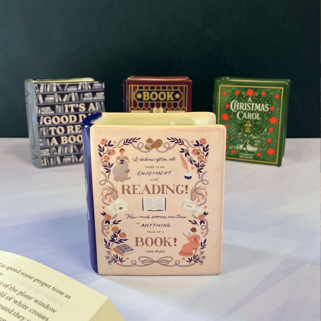 Jane Austen - Book Shaped Ceramic Candle - The Willoughby Book ClubNon Book Product