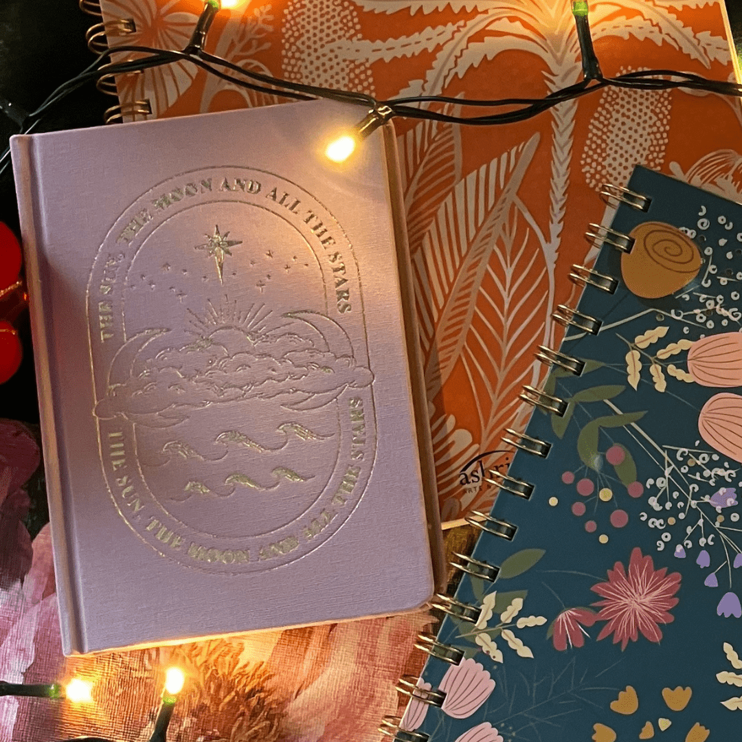 Pink Sun and Moon Fabric Notebook - The Willoughby Book ClubNon Book Product