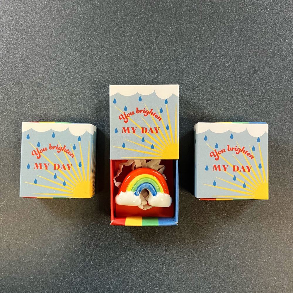 
                  
                    Tiny Matchbox Ceramic Charms - The Willoughby Book ClubYou brighten my day - Mini Ceramic Rainbow
                  
                