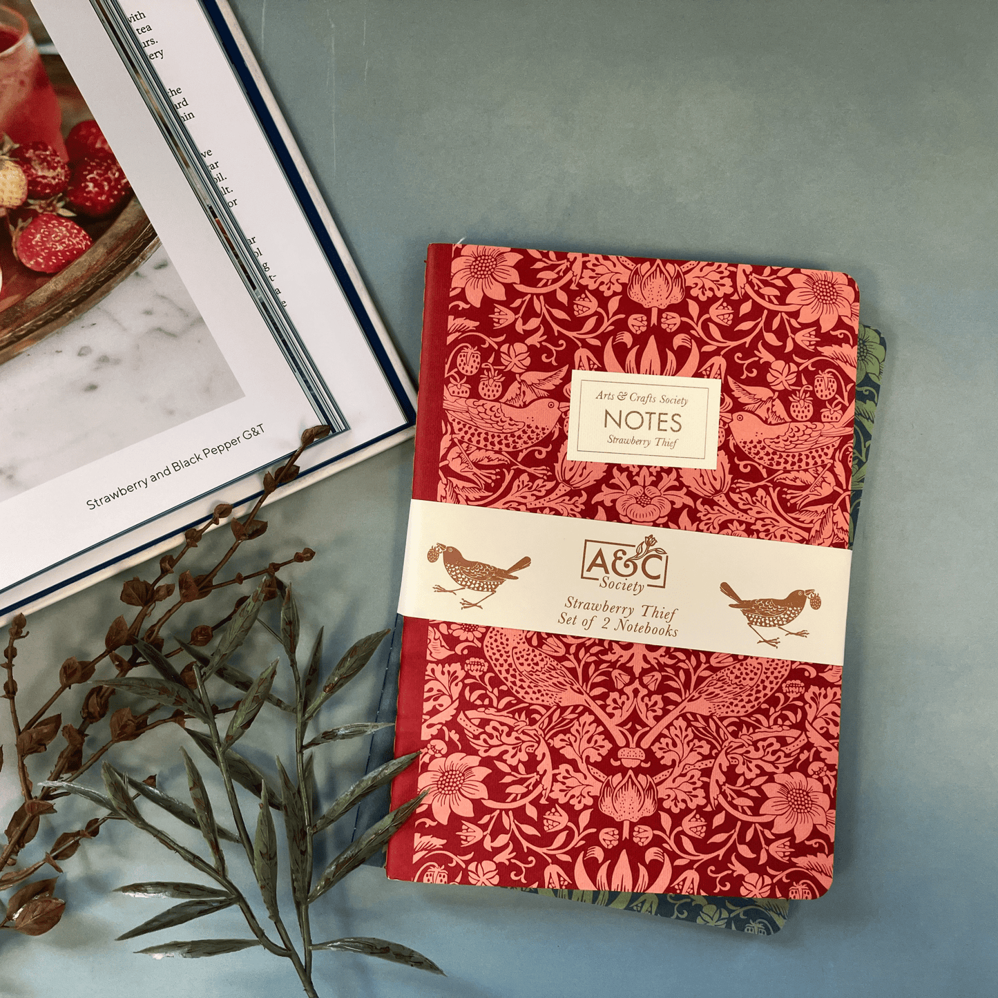 William Morris Inspired A5 Notebook Set – Raspberry & Sage - The Willoughby Book ClubNon Book Product