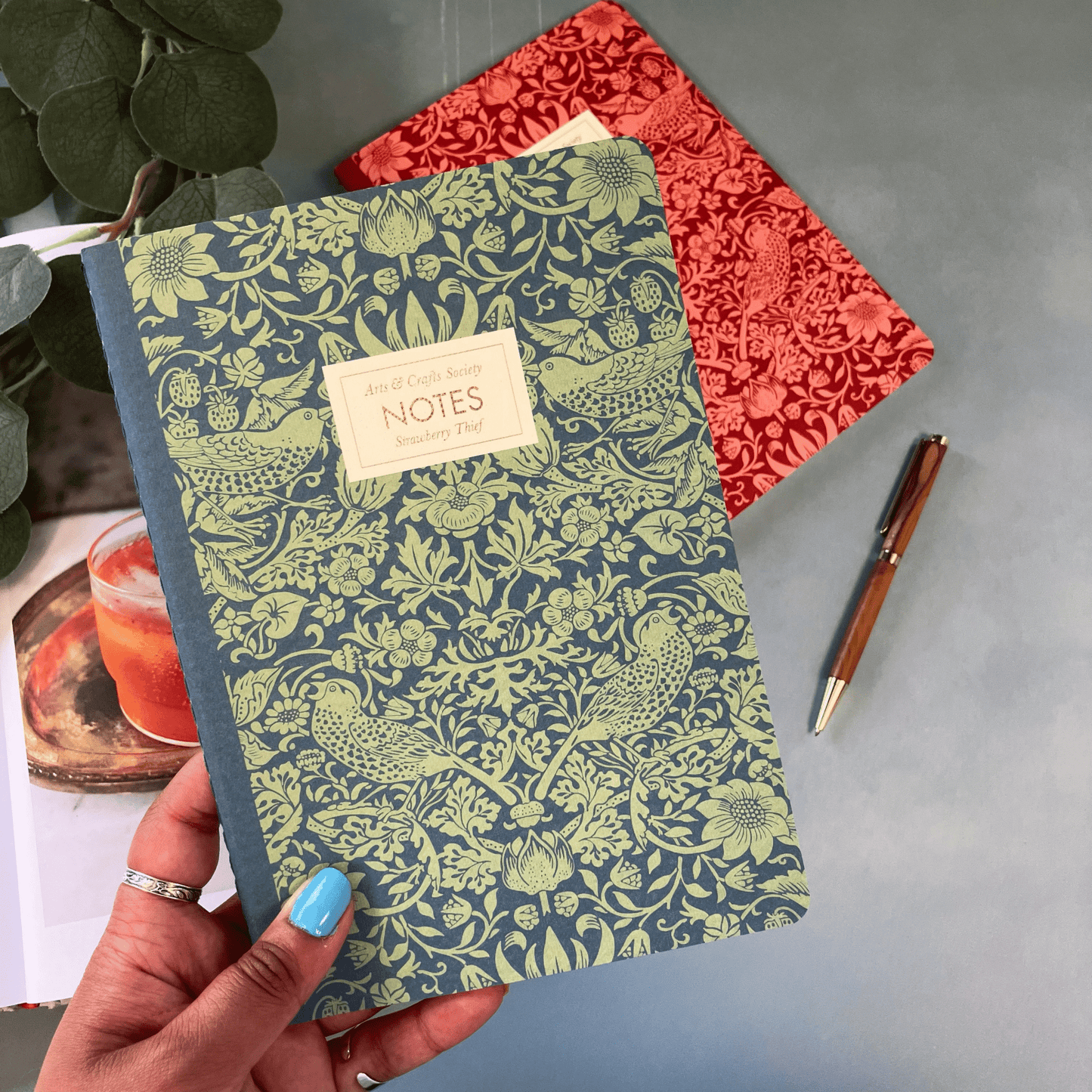 William Morris Inspired A5 Notebook Set – Raspberry & Sage - The Willoughby Book ClubNon Book Product