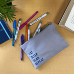 Pencil Case - 'Eat Sleep Read Repeat' Design Print - The Willoughby Book Club
