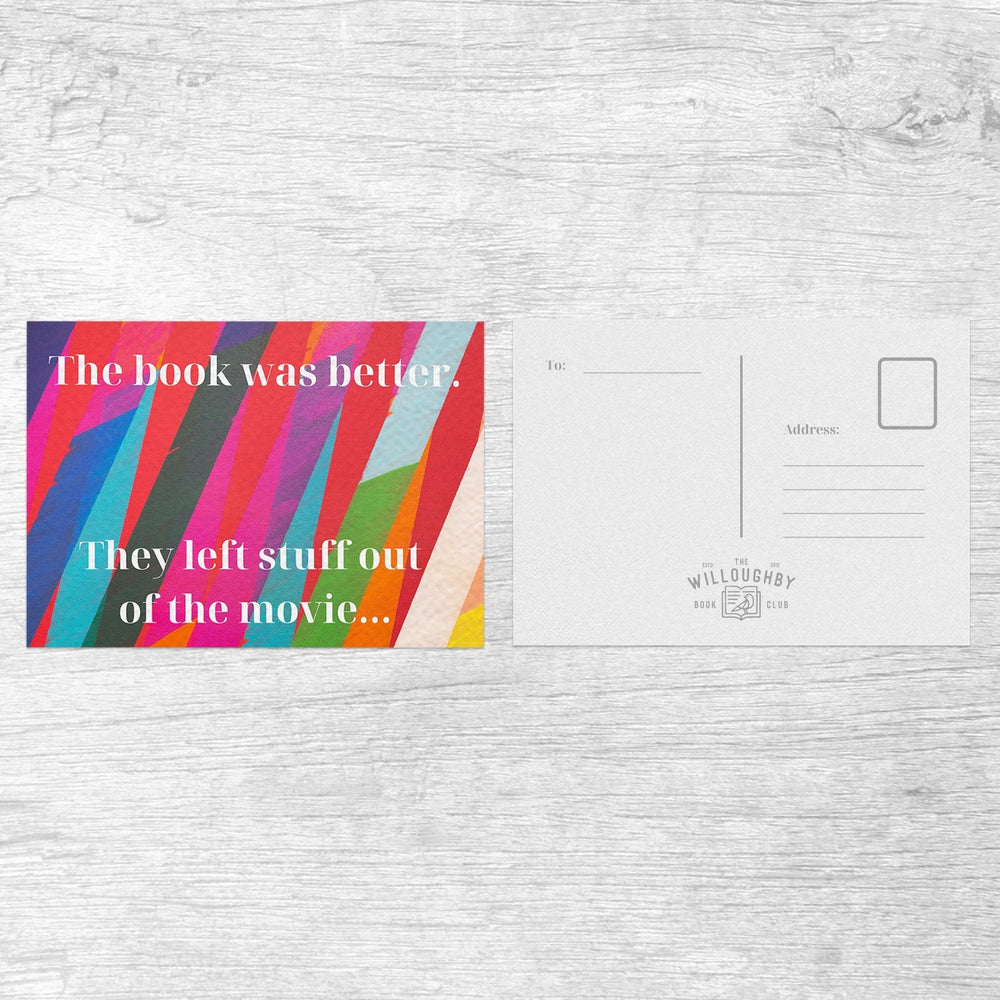 
                  
                    Postcards - Book Quotes Design - The Willoughby Book ClubPosters, Prints, & Visual ArtworkHead in a book
                  
                