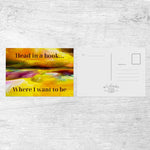 Postcards - Book Quotes Design - The Willoughby Book ClubPosters, Prints, & Visual ArtworkHead in a book