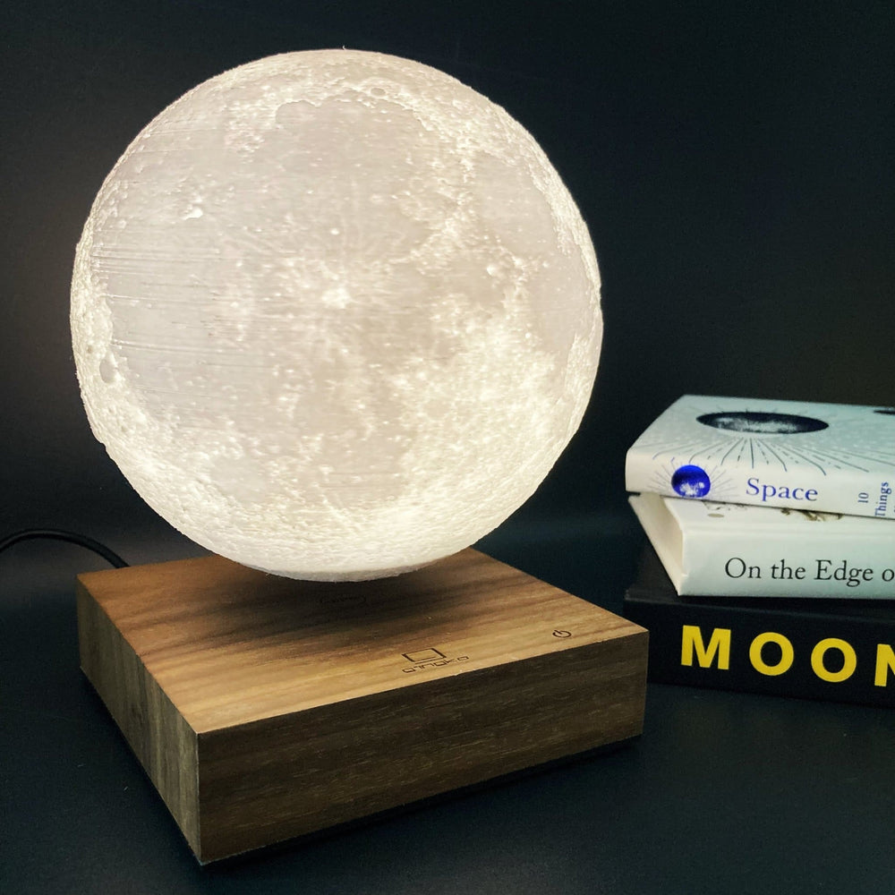 Smart Floating Moon Lamp - The Willoughby Book ClubWalnut Wood