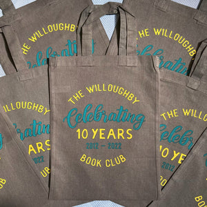 
                  
                    Willoughby 10th Anniversary Tote Book Bag - The Willoughby Book Club
                  
                